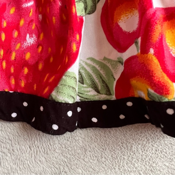 Vintage 90s Mod Retro Faith Strawberry Cherry Fruit Print Polka Dot Mini Skirt - Picture 5 of 11